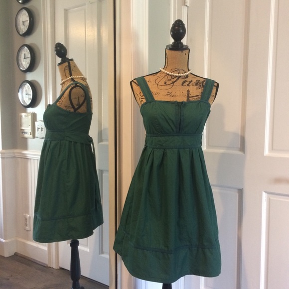 green corduroy jumper dress